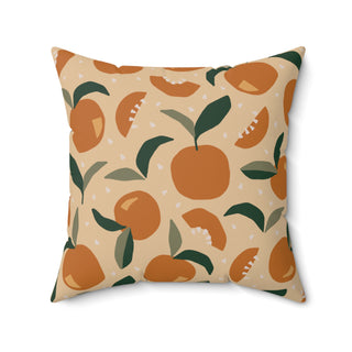 Tangerine Pattern Spun Polyester Square Throw Pillow