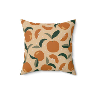 Tangerine Pattern Spun Polyester Square Throw Pillow