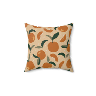 Tangerine Pattern Spun Polyester Square Throw Pillow