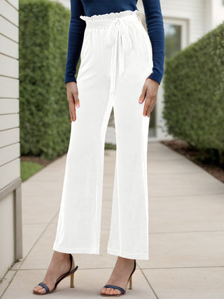 Full Size Tied High Waist Bootcut Pants