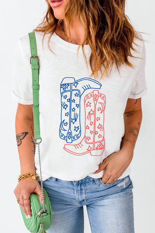 Patriotic Cowboy Boot Graphic Tee