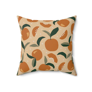 Tangerine Pattern Spun Polyester Square Throw Pillow