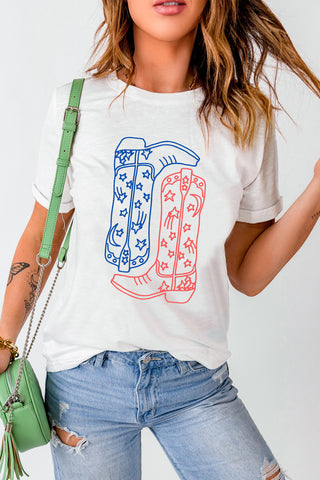 Patriotic Cowboy Boot Graphic Tee