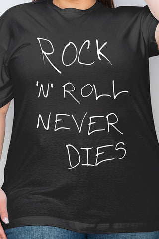 Simply Love ROCK N ROLL NEVER DIES Graphic Tee