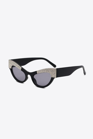 UV400 Rhinestone Trim Cat-Eye Sunglasses - Closet of Ren