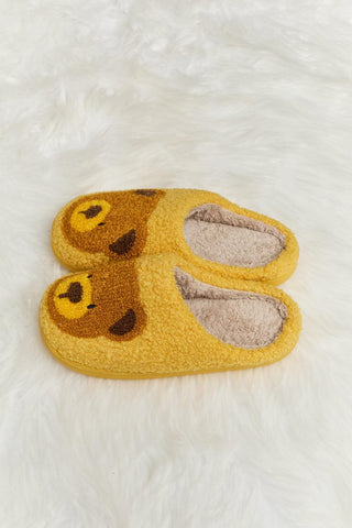 Melody Teddy Bear Print Plush Slide Slippers - Closet of Ren