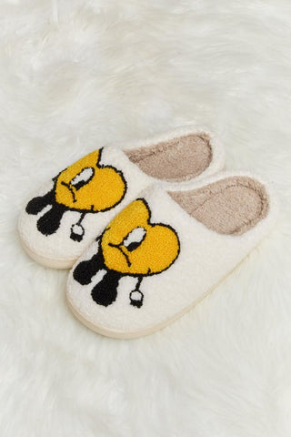 Melody Love Heart Print Plush Slippers - Closet of Ren