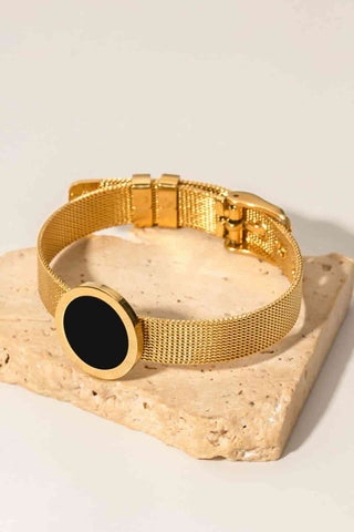Time Is A Flat Circle 18K Gold-Plated Copper Wide Bracelet