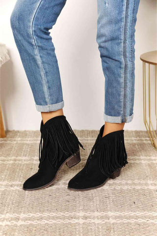 Legend Women's Fringe Cowboy Western Ankle Boots - Closet of Ren