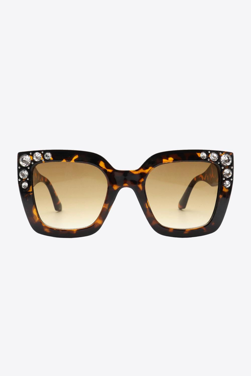 Inlaid Rhinestone Polycarbonate Sunglasses - Closet of Ren