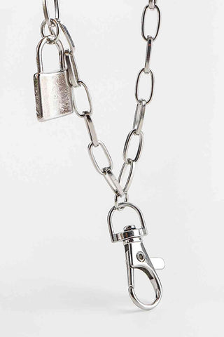 Double Layered Iron Chain Belt with Lock Charm - Closet of Ren