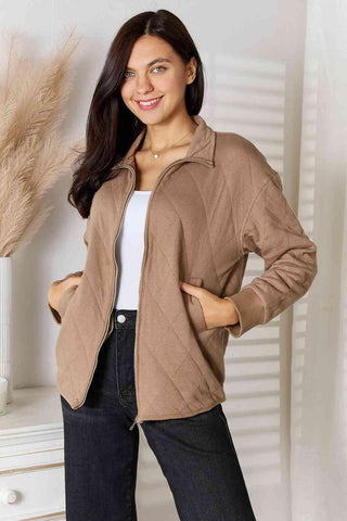 Heimish Full Size Zip-Up Jacket with Pockets - Closet of Ren