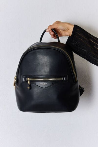 David Jones Black Leather Backpack