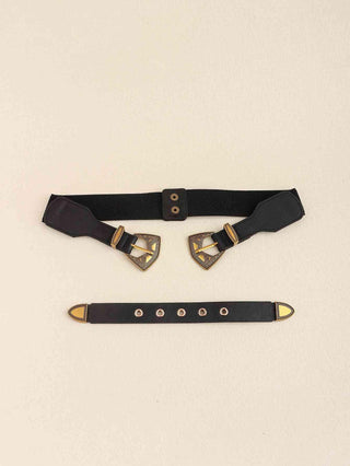 Double Buckle PU Leather Belt - Closet of Ren