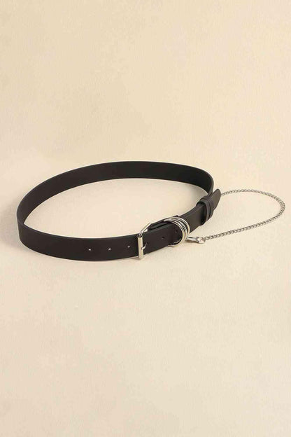 PU Leather Alloy Chain Belt - Closet of Ren