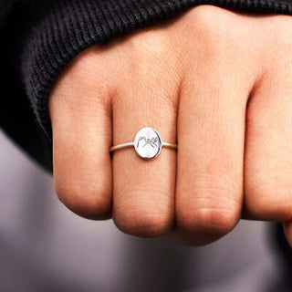 Pinky Promise Ring | Multiple Color Options | 925 Sterling Silver Engraved Ring