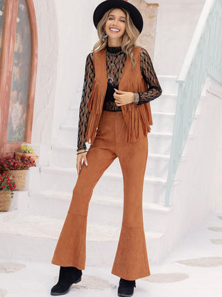 Fringe Vest and Flare Pants Set - Closet of Ren