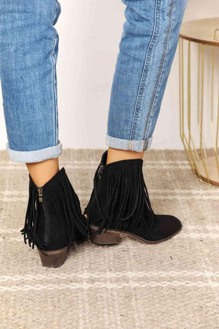 Legend Women's Fringe Cowboy Western Ankle Boots - Closet of Ren