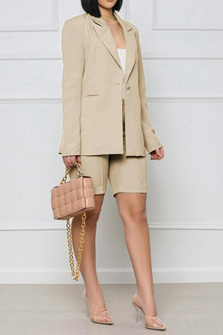 Long Sleeve Blazer and Shorts Set - Closet of Ren