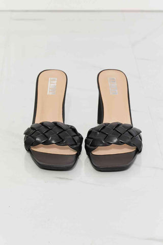 MMShoes Top of the World Braided Block Heel Sandals in Black - Closet of Ren