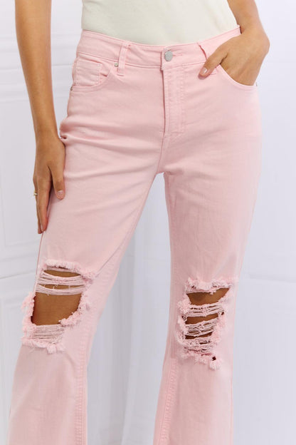 RISEN Miley Full Size Distressed Ankle Flare Jeans - Closet of Ren