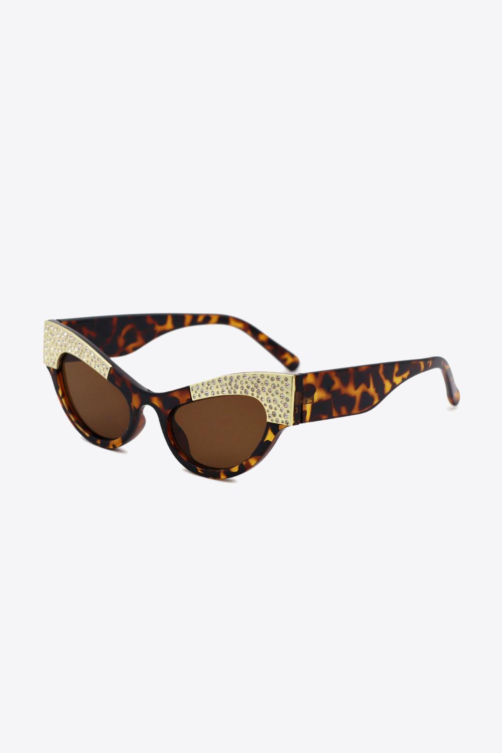 UV400 Rhinestone Trim Cat-Eye Sunglasses - Closet of Ren