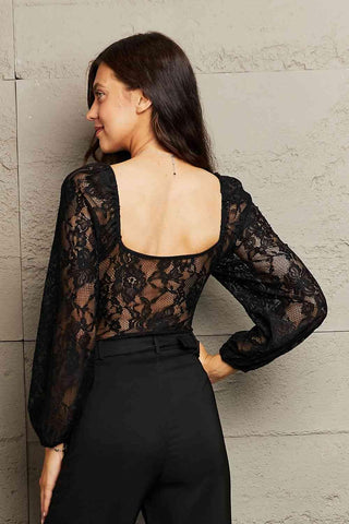 Lace Long Sleeve Bodysuit - Closet of Ren