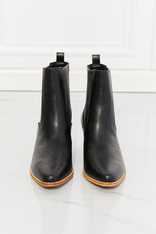 MMShoes Love the Journey Stacked Heel Chelsea Boot in Black - Closet of Ren