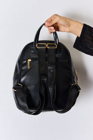 David Jones Black Leather Backpack