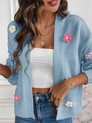 3D Mixed Color Flower Cardigan