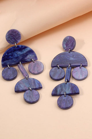 Geometric Galaxy Acrylic Dangle Earrings - Closet of Ren