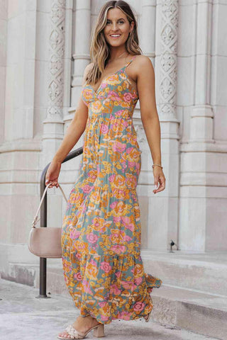 Floral Spaghetti Strap Wide Leg Jumpsuit - Closet of Ren