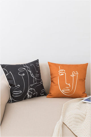 Line Art Couch Pillows | 2-Pack Decorative Throw Pillow Cases - Closet of Ren