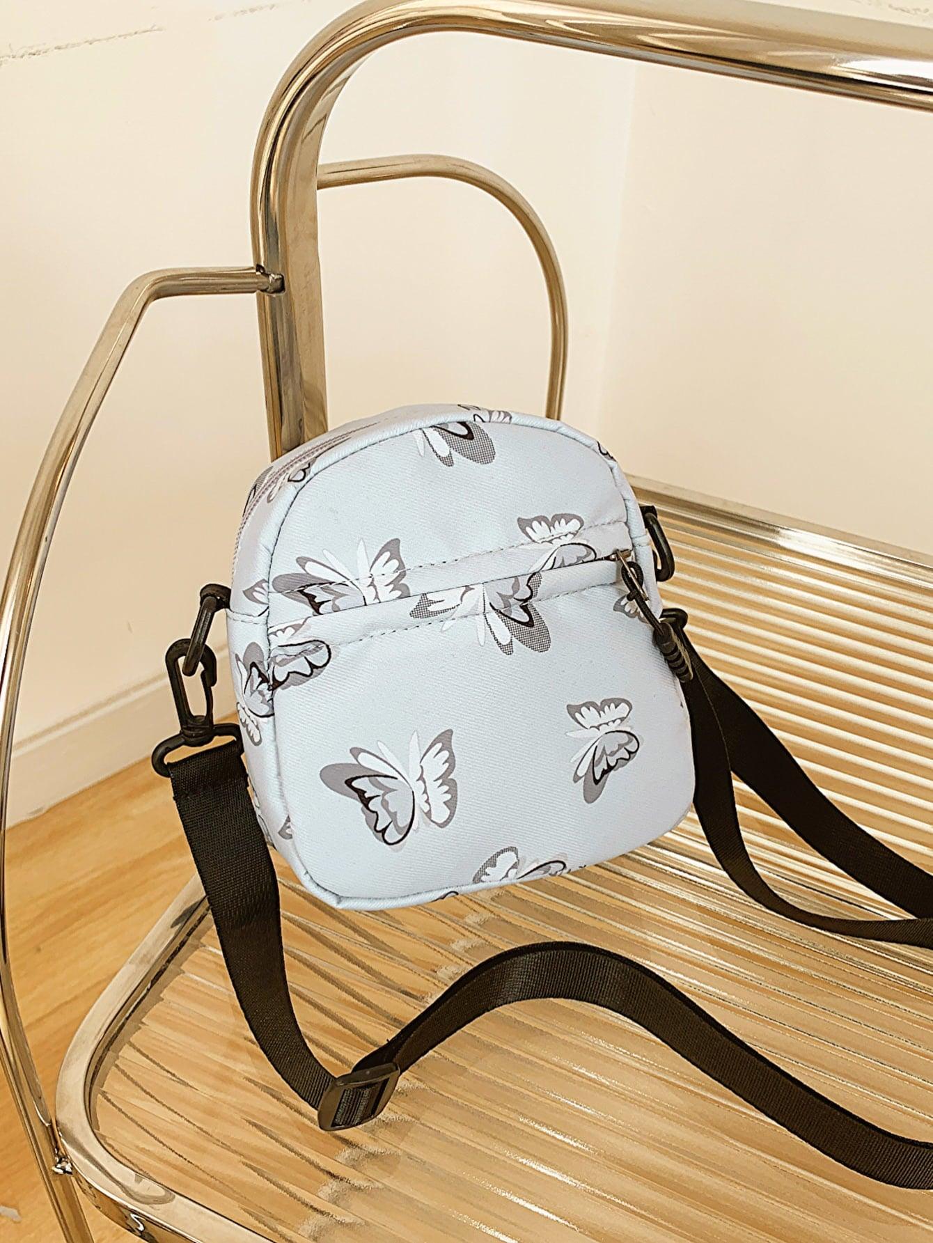 Butterfly Print Polyester Shoulder Bag - Closet of Ren