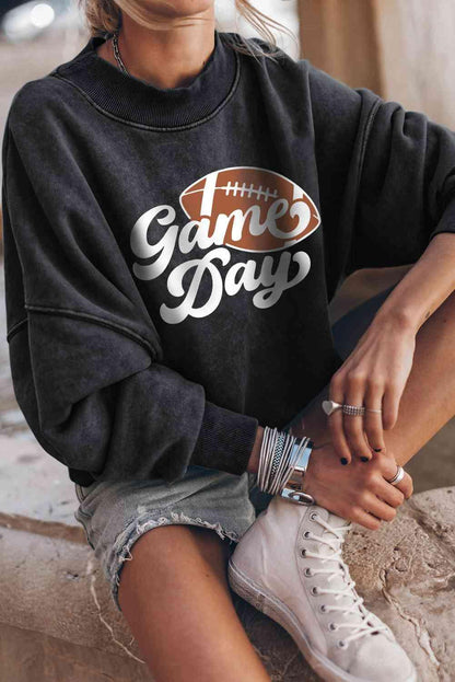 Retro Game Day Football Graphic Sweatshirt - Closet of Ren