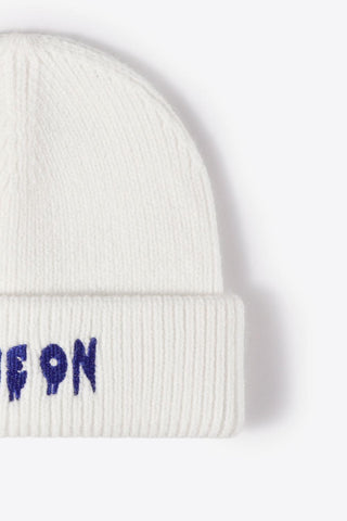 COME ON Embroidered Cuff Knit Beanie - Closet of Ren