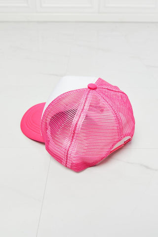 Fame Falling For You Trucker Hat in Pink - Closet of Ren