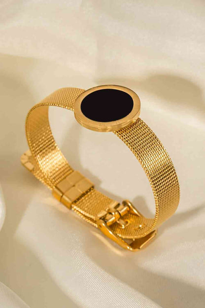 Time Is A Flat Circle 18K Gold-Plated Copper Wide Bracelet