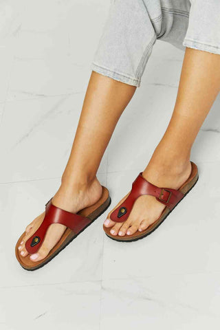 MMShoes Drift Away T-Strap Flip-Flop in Red - Closet of Ren