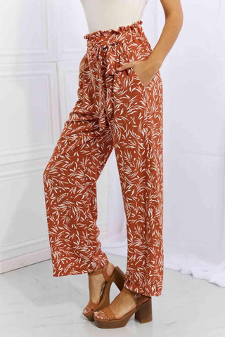 Heimish Right Angle Full Size Geometric Printed Pants in Red Orange - Closet of Ren