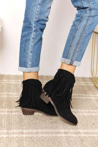 Legend Women's Fringe Cowboy Western Ankle Boots - Closet of Ren