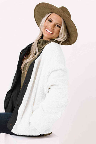 Reversible Long Sleeve Button Front Winter Coat