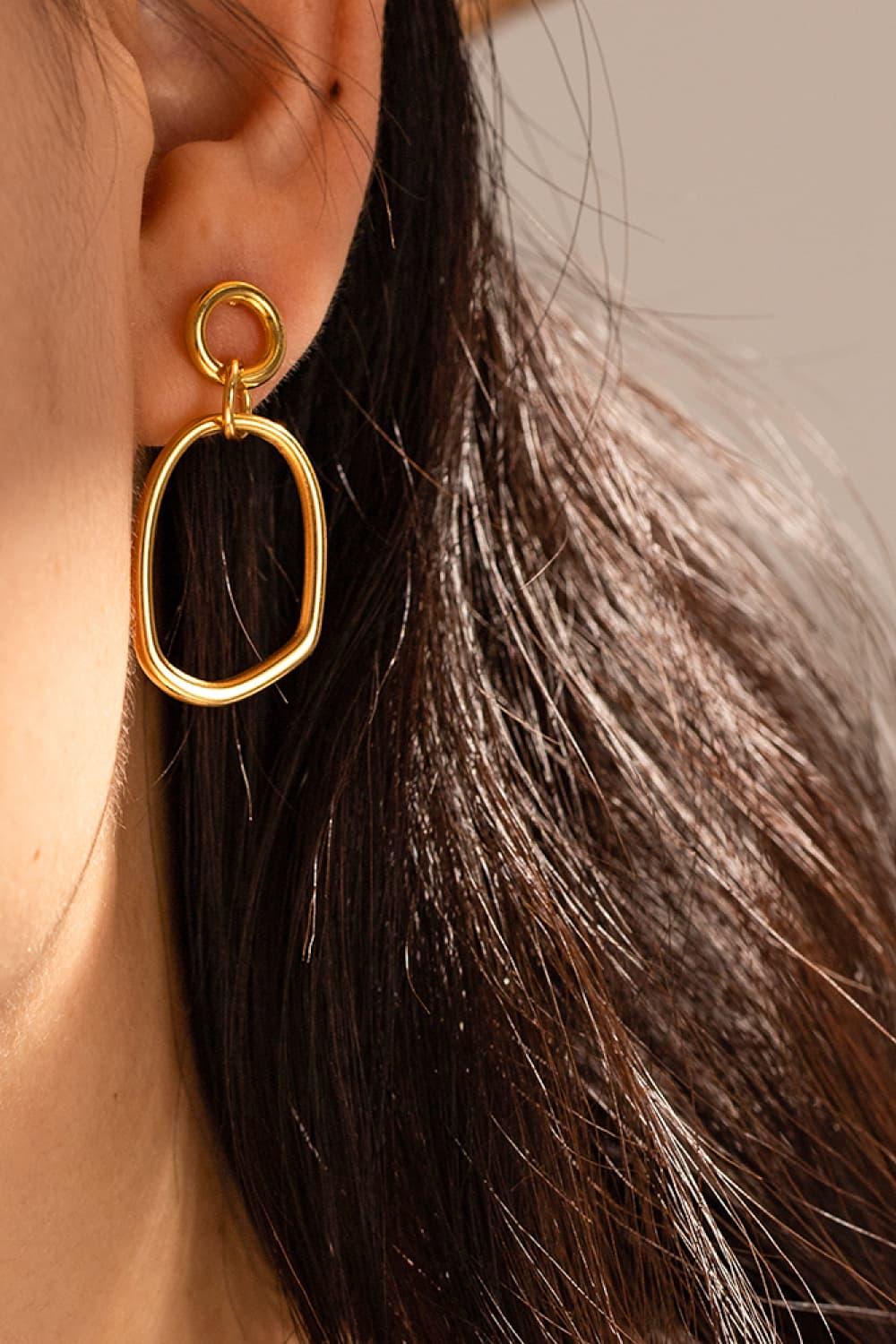 18K Gold-Plated Dangle Earrings - Closet of Ren