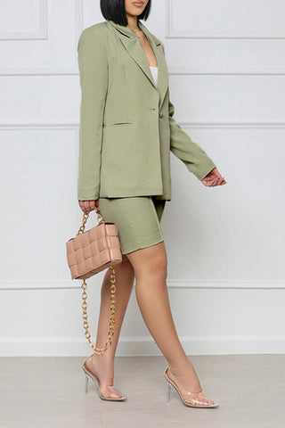 Long Sleeve Blazer and Shorts Set - Closet of Ren