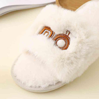 Faux Fur Open Toe Slippers - Closet of Ren