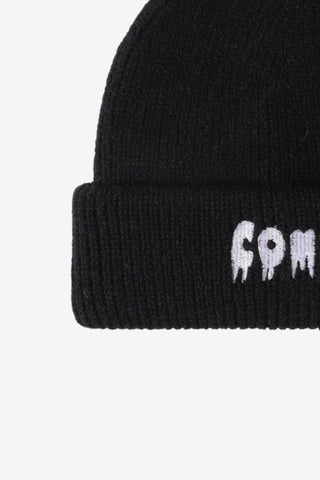 COME ON Embroidered Cuff Knit Beanie - Closet of Ren