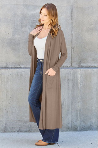 Basic Bae Full Size Open Front Long Sleeve Cardigan