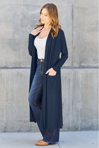 Basic Bae Full Size Open Front Long Sleeve Cardigan