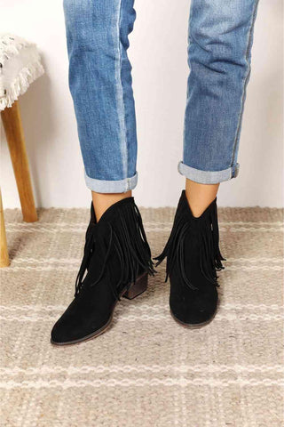 Legend Women's Fringe Cowboy Western Ankle Boots - Closet of Ren