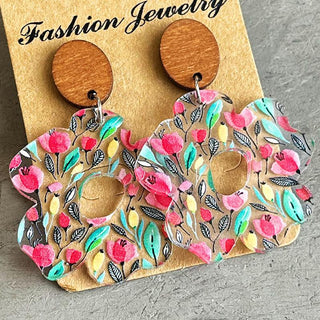 Flower Shape Acrylic Dangle Earrings - Closet of Ren